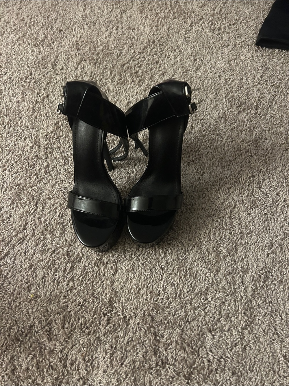 Black Strappy High Heel Sandals